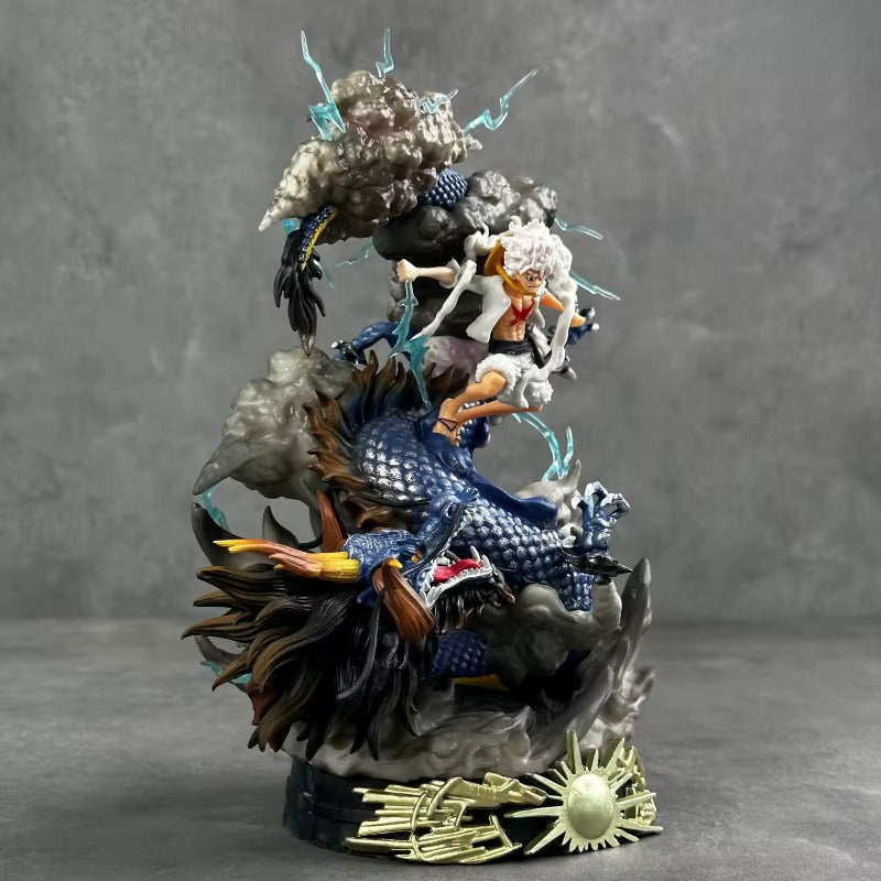 One Piece Luffy Vs Kaidou Figures 24Cm Luffy Gear 5 Statue Nika Luffy Figurine Gk Figurine Model Doll Desktop Ornament Toy Gift