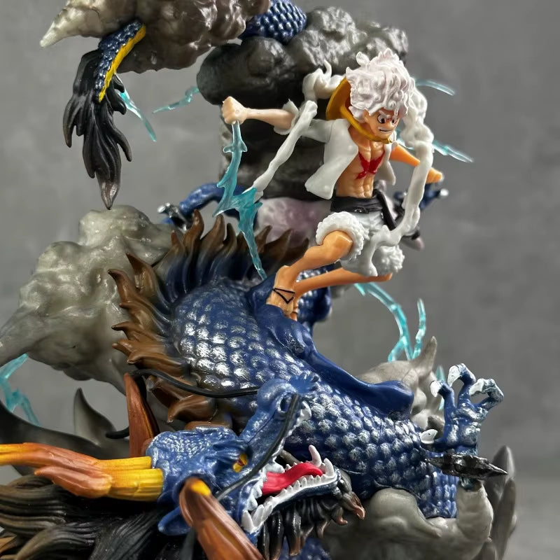 One Piece Luffy Vs Kaidou Figures 24Cm Luffy Gear 5 Statue Nika Luffy Figurine Gk Figurine Model Doll Desktop Ornament Toy Gift