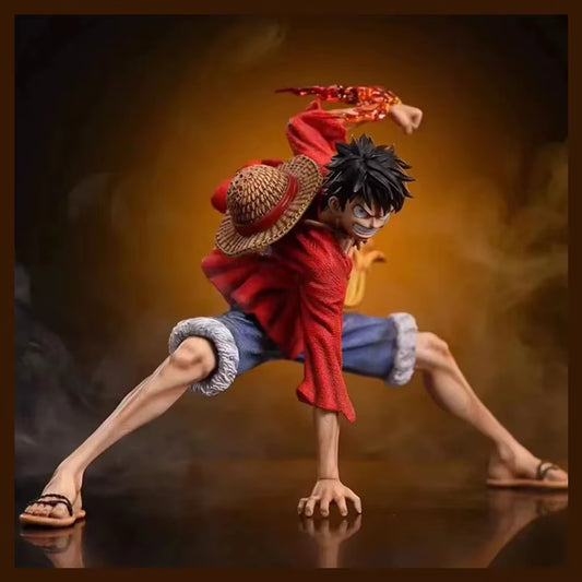 18cm Monkey D. Luffy Battle Style Action Figure - PVC Model for Anime Collectors and Children's Birthday Gifts